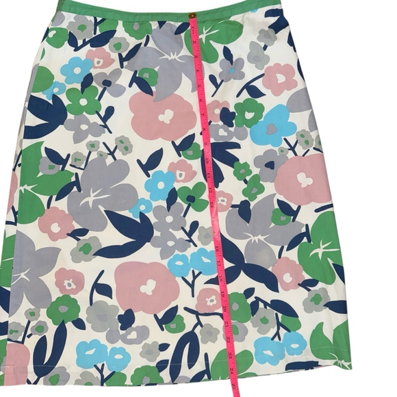 Boden A Line Floral Print Skirt Size UK 12L/US 8L spring cotton - Picture 4 of 7